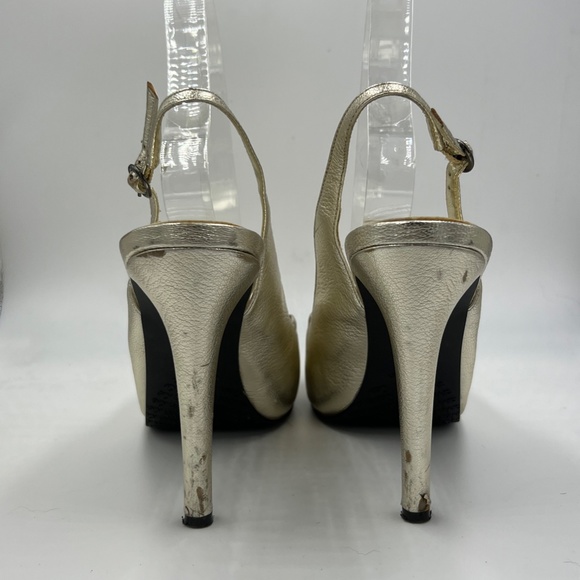 Gold Calvin Klein Heels with Metal Detailing 7.5 - Picture 9 of 12